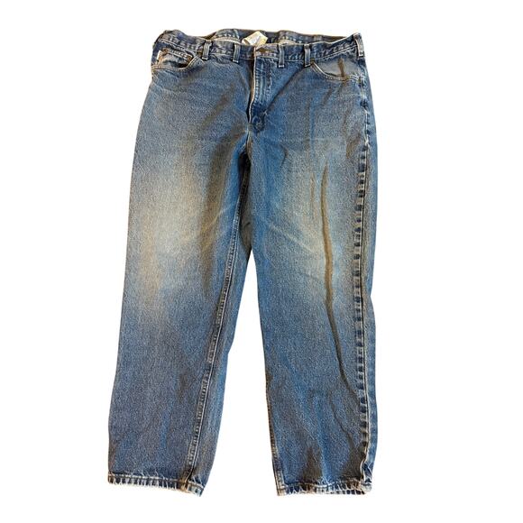 Vintage Y2K Mens 36X34 Carhartt B180 DST Jeans Traditional Fit Leather Patch - Picture 1 of 9